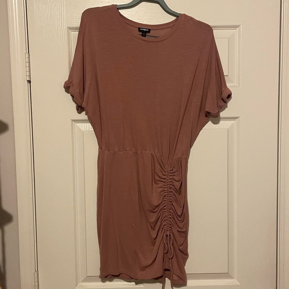 Express Women's Mauve Ruched Mini Dress